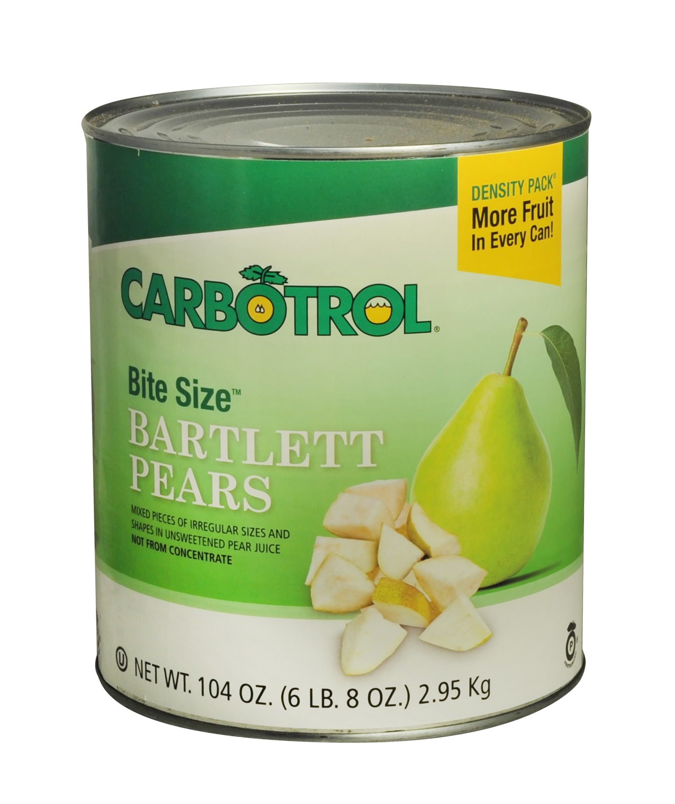 Carbotrol #10 Juice Packed Canned Fruit, Bite Size Pears (1 - 104oz Can)