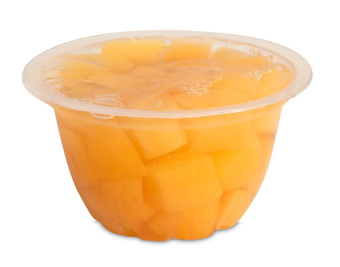 Lovin' Spoonfuls Diced Peach 4oz. Fruit Cup (Case of 72 Pcs.)