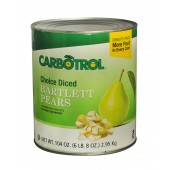 Carbotrol #10 Juice Packed Canned Fruit, Diced Pears (1 - 104oz Can)
