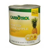 Carbotrol #10 Juice Packed Canned Fruit, Pineapple Slices (1 - 107oz Can)